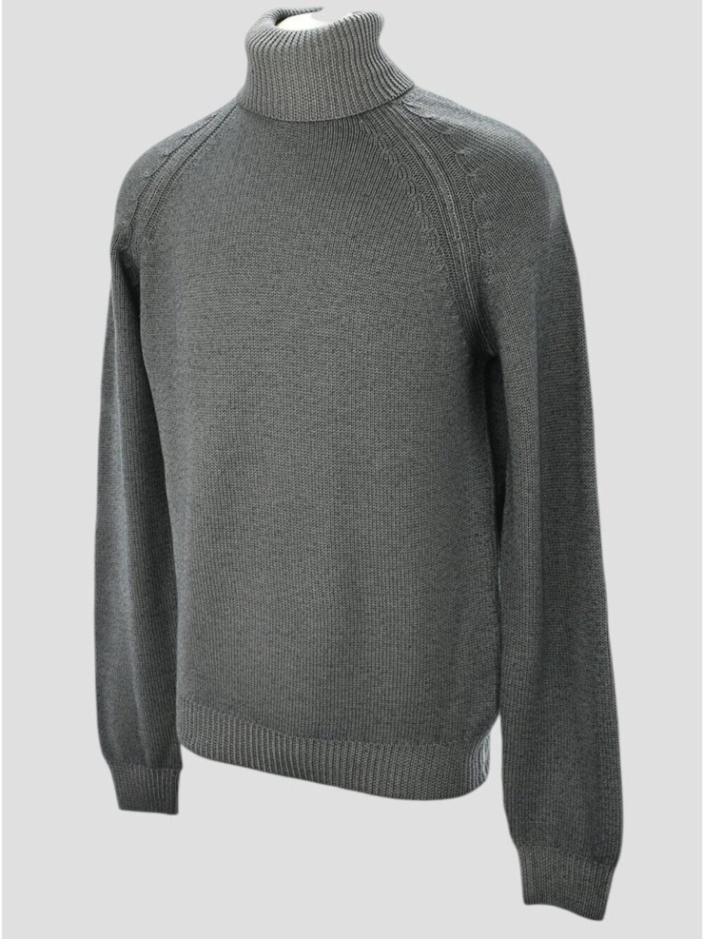 CORNELIANI ID Gray Virgin Wool Turtleneck Pullover Sweater 52 LARGE Italy NWT